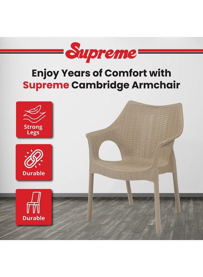 Supreme chairs Supreme chairs Cambridge Heavy Plastic Chair | Oversized Arm Chair for Garden and Outdoor | 250Kg Weight Bearing Capacity | 6 Months Warranty (Dark Beige) | Set of 2 Chairs - Image 3