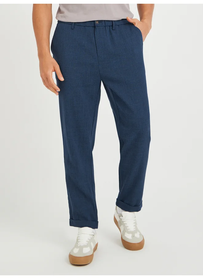 Take Two Take Two Solid Relaxed Fit Chino Pants with Pockets
