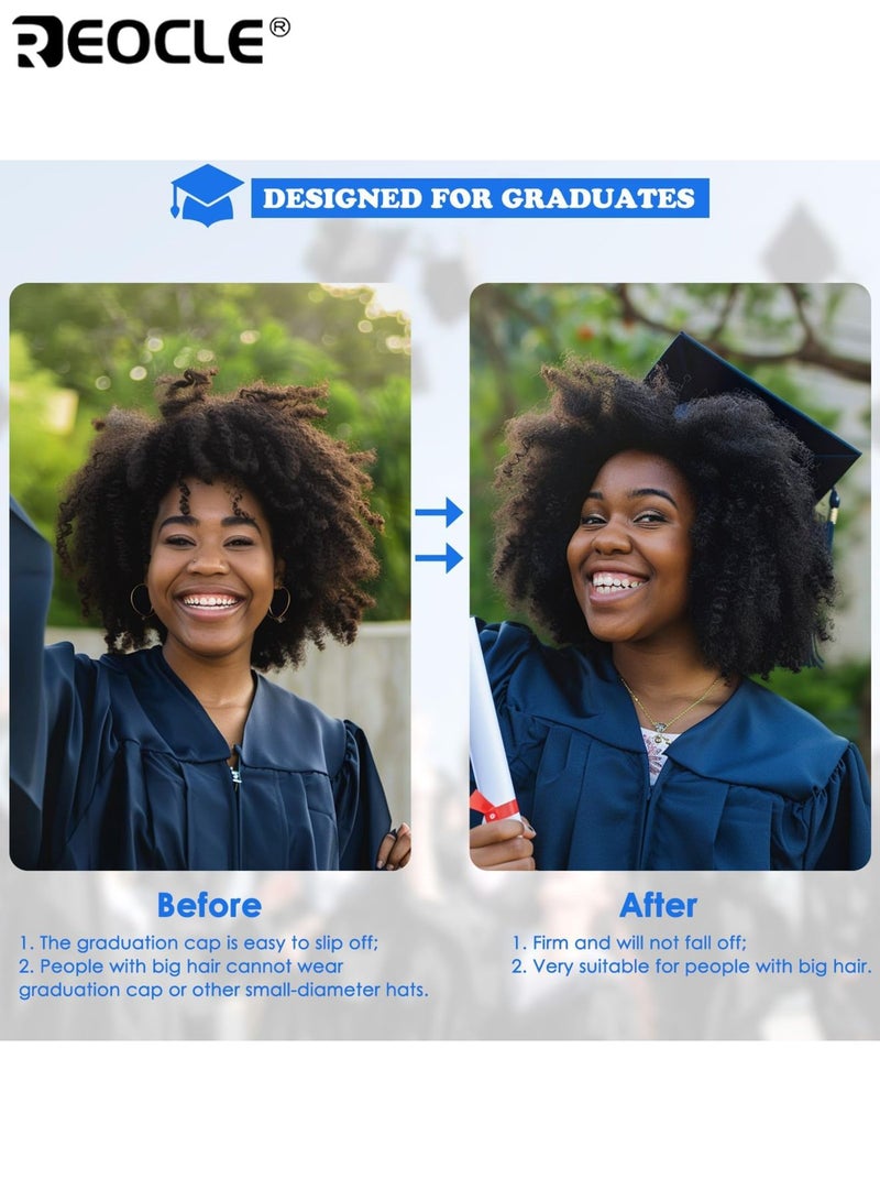 ريوكل 2 قطعة غطاء التخرج عقال مضاد للسقوط آمن حامل غير لامع مريح لاحتفالات البكالوريوس في المدرسة الثانوية يحافظ على الغطاء في مكانه مثالي لجميع الخريجين - Image 4