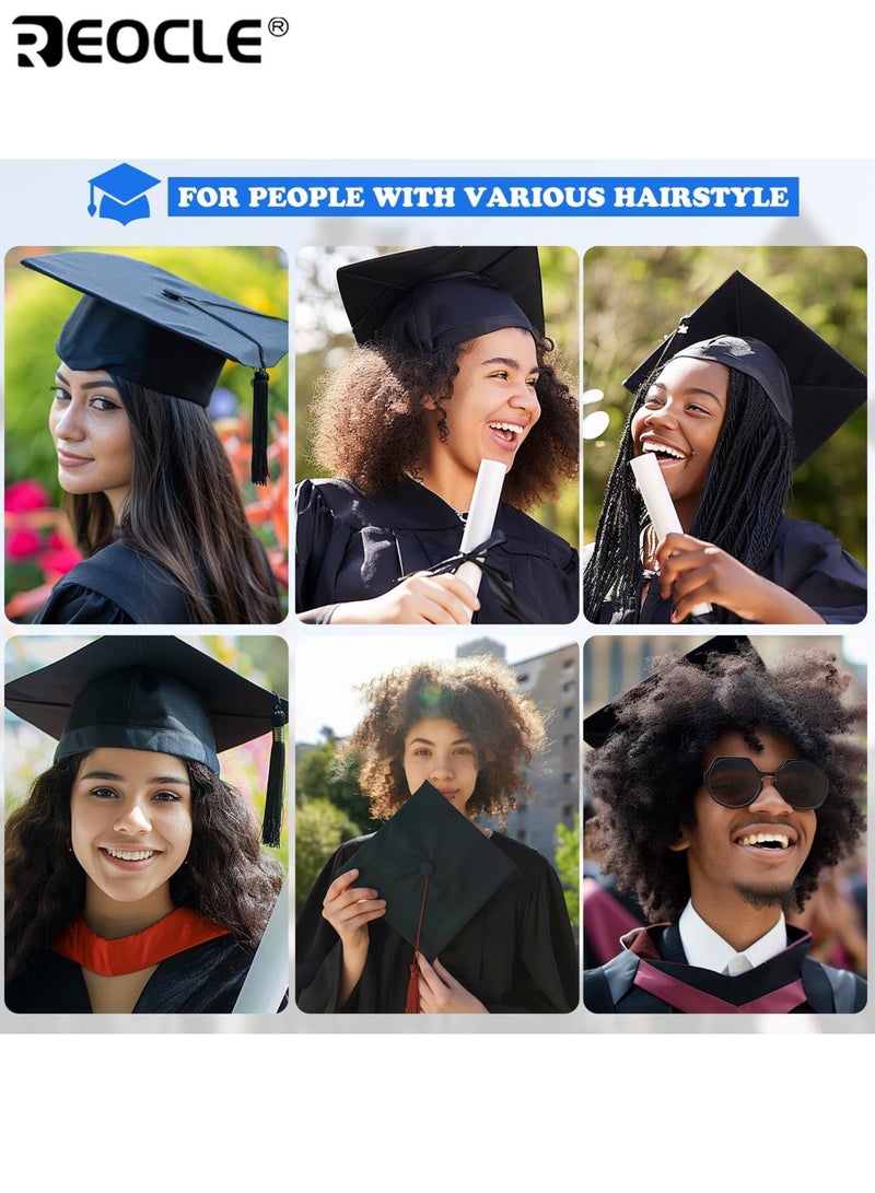 ريوكل 2 قطعة غطاء التخرج عقال مضاد للسقوط آمن حامل غير لامع مريح لاحتفالات البكالوريوس في المدرسة الثانوية يحافظ على الغطاء في مكانه مثالي لجميع الخريجين - Image 5