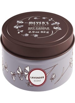 Mrs. Meyer's Clean Day MRS. MEYER'S CLEAN DAY Soy Tin Candle, 12 Hour Burn Time, Made with Soy Wax and Essential Oils, Lavender, 2.9 Oz 
