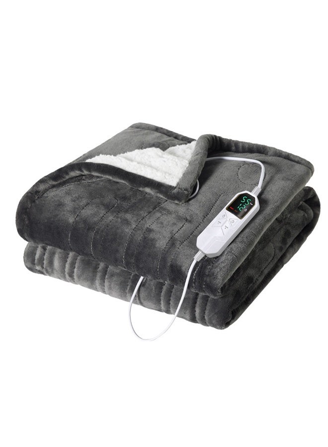Fast Heating Light Gray Flannel Heating Blanket, 6 Heat Settings And 2-10 Hours Auto Shut Off, Suitable For Home Office Use, 50x60 Inches - Image 1