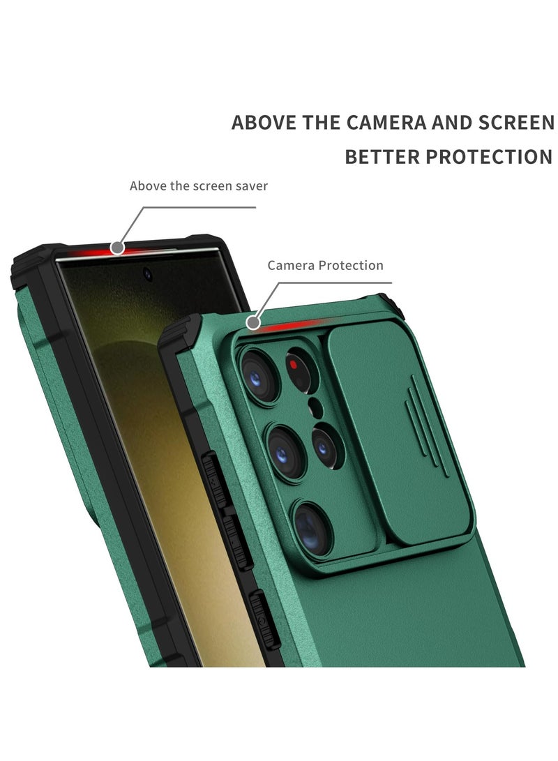 سامسونج غالاكسي S24 ULTRA الهاتف المحمول حالة ، مبتكر قوس قابل للسحب ، انزلاق نافذة الكاميرا المحمية ، الغطاء الخلفي للهاتف المحمول للصدمات . - Image 3