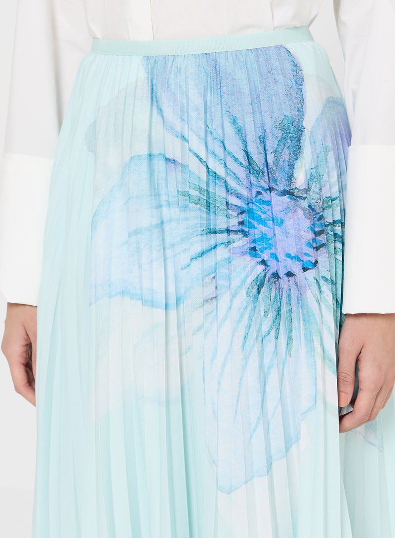 Khizana Pleated Skirt With Flroal Print - Image 3