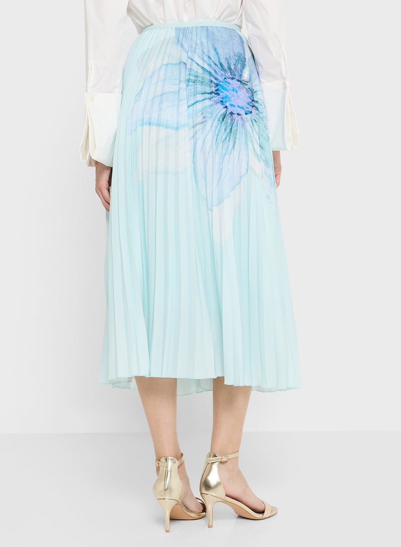 Khizana Pleated Skirt With Flroal Print - Image 2