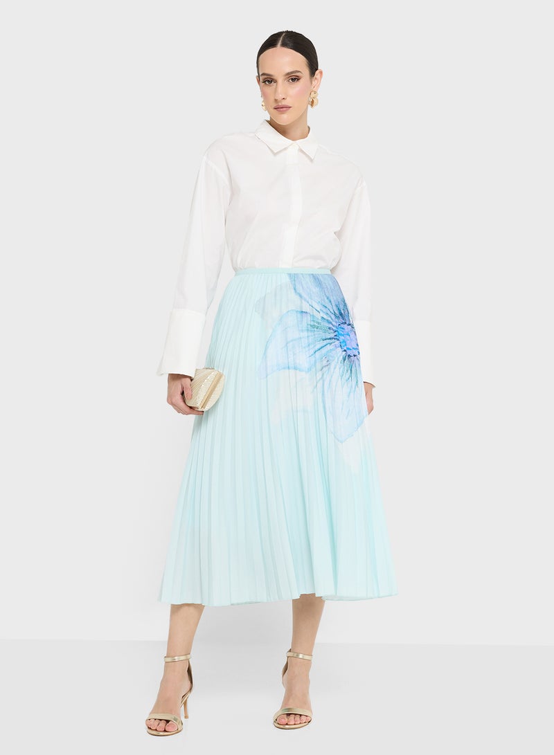 Khizana Pleated Skirt With Flroal Print - Image 5