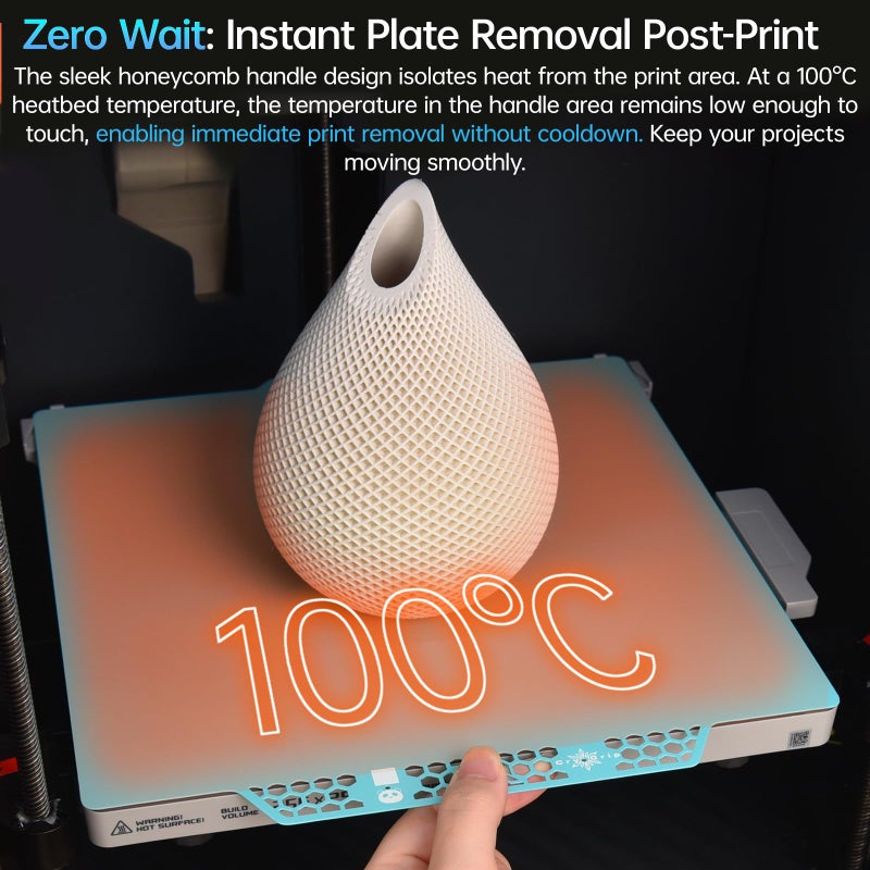 BIQU CryoGrip Pro Glacier 257x257mm Panda Build Plate for Bambu-Lab P1S/P1P/P2S/X1C/X1E/A1 3D Printer Double Sided Upgrade Build Plate Removable Surface Platform - Image 3