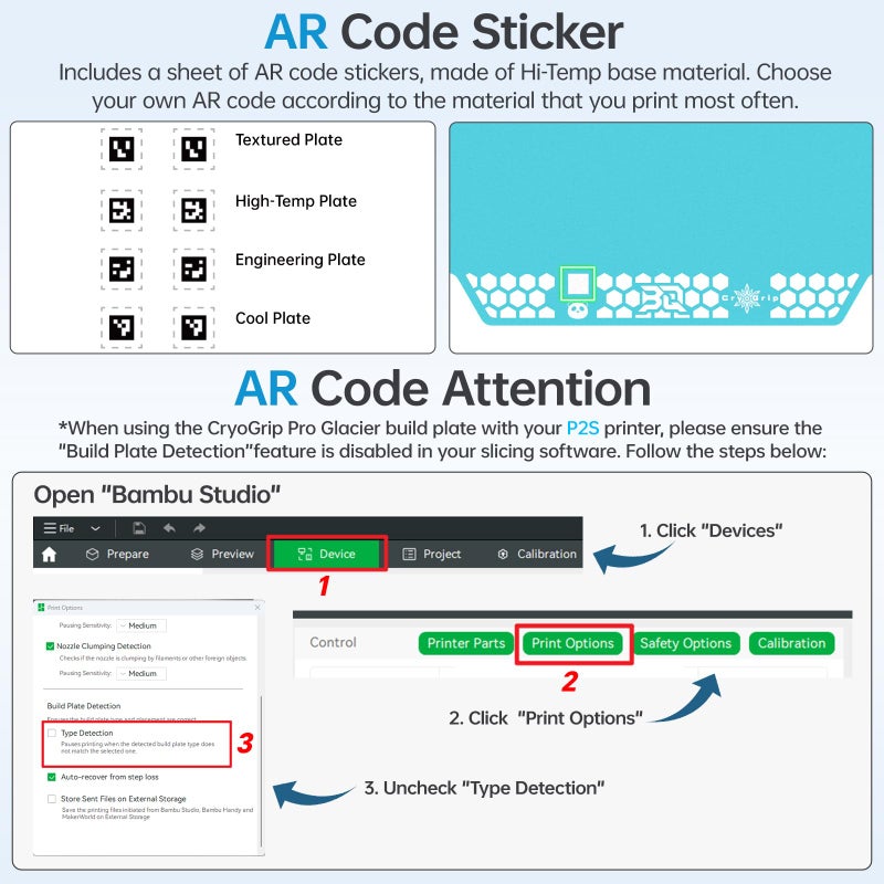 BIQU CryoGrip Pro Glacier 257x257mm Panda Build Plate for Bambu-Lab P1S/P1P/P2S/X1C/X1E/A1 3D Printer Double Sided Upgrade Build Plate Removable Surface Platform - Image 5