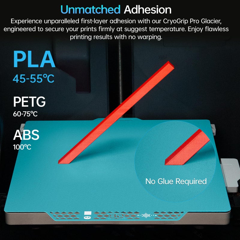 BIQU CryoGrip Pro Glacier 257x257mm Panda Build Plate for Bambu-Lab P1S/P1P/P2S/X1C/X1E/A1 3D Printer Double Sided Upgrade Build Plate Removable Surface Platform - Image 2