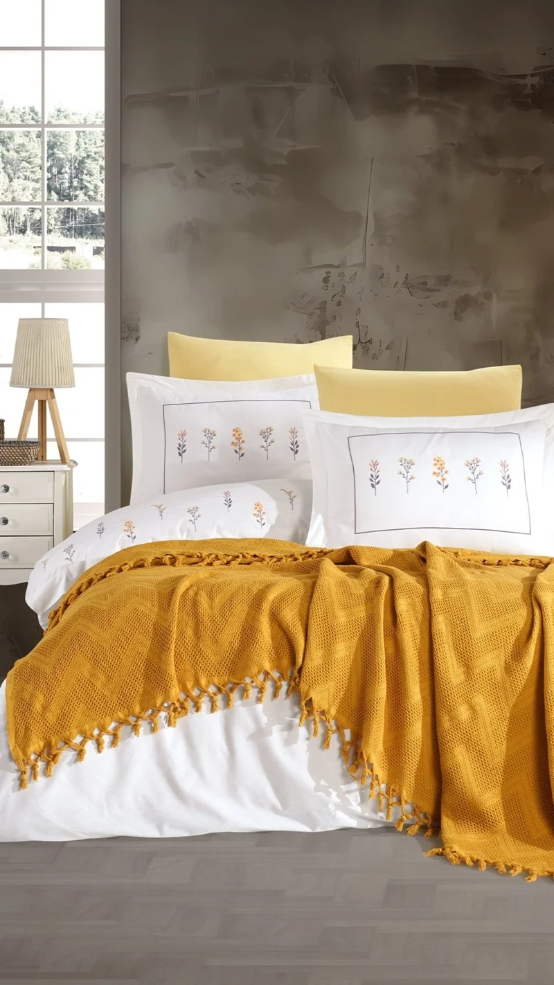 Elart Daisy Duvet Cover Set 7 Pieces Yellow