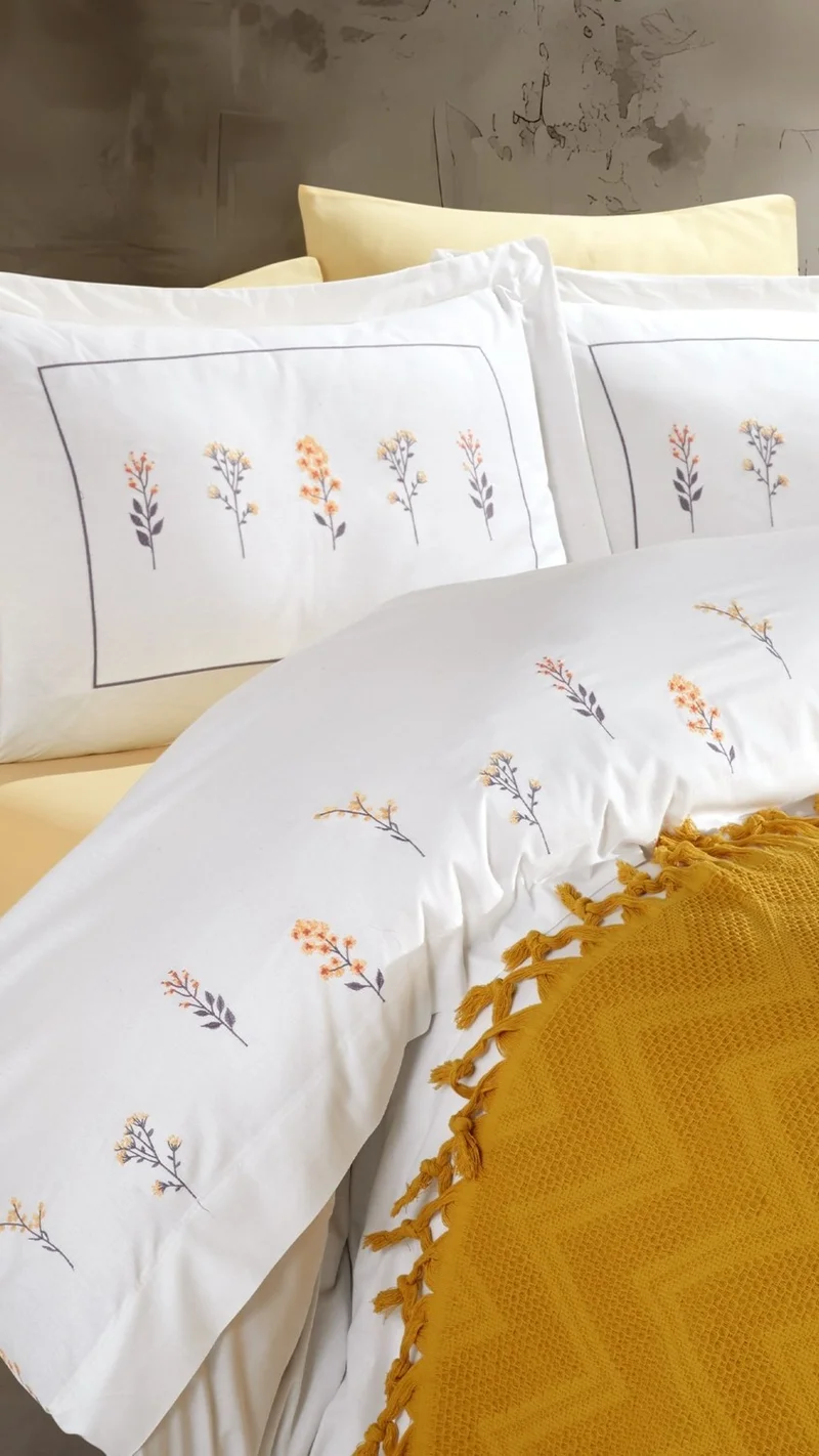 Elart Daisy Duvet Cover Set 7 Pieces Yellow