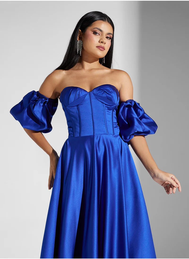 Akadia Fashion Buff sleeves corset dress