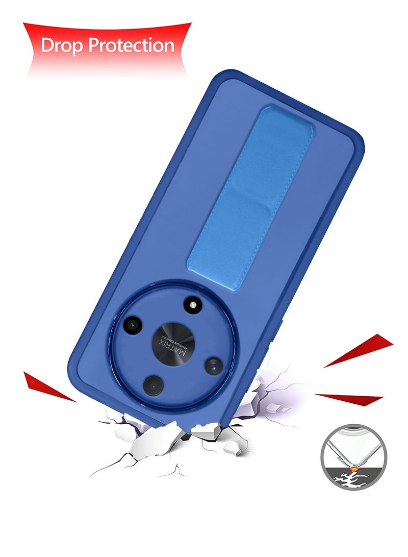 دبليو تيك هونر X9b 5G 2023 غطاء جراب هاتف مدرع فاخر مقاوم للصدمات غير لامع غير لامع بقبضة مغناطيسية - أزرق سماوي - Image 3