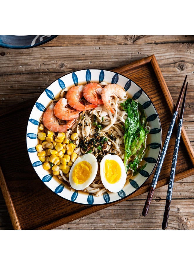Ijarl Ramen Bowl Style, 8-inch, Ceramic Large Soup Bowl For Home Use, Beef Noodle Bowl, Ceramic Noodle Bowl, Blue And White Floral Pattern - Image 5