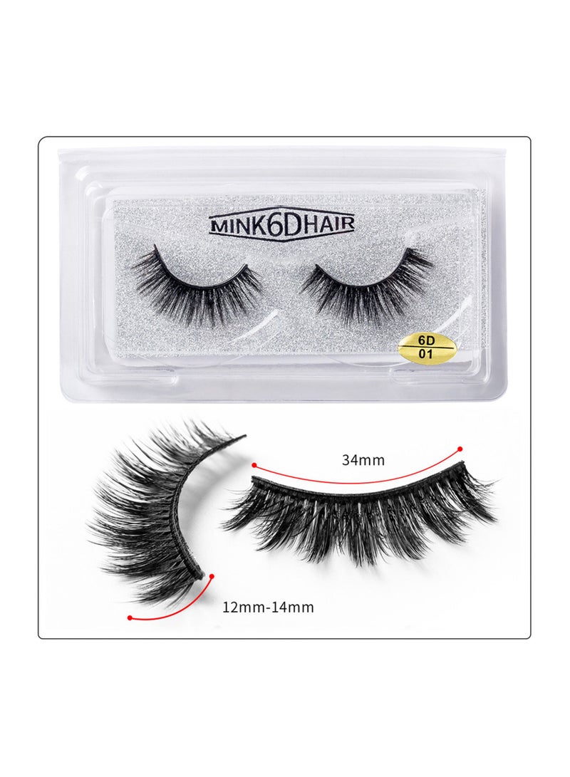 Handaiyan False Eyelashes 5 Pairs 6D Natural Fluffy Fake Lashes, Reusable   Waterproof Glue Free Hand-made Dramatic Thick Crossed Cluster Fake Eye Lashes Soft Long Lashes Pack for Makeup - Image 4