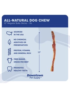 Downtown Pet Supply 12-inch Bully Sticks for Dogs, 1 LB - USA Sourced, No Hide Dog Chews Long Lasting and Non-Splintering - Nutrient-Rich, Single Ingredient and Odor Free Bully Sticks for Dogs - pzsku/Z37F344A6528CA591E183Z/45/_/1737031632/77e4fe89-aa42-441a-a4ee-dbd5dcd50758