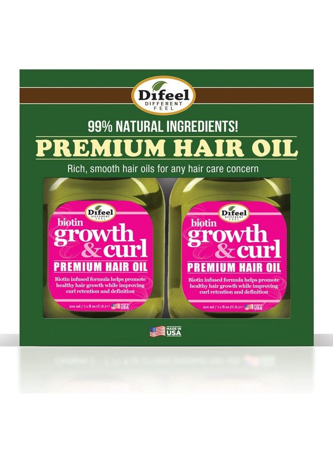 difeel Biotin Growth & Curl Premium Hair Oil 7.1 Oz. - Deluxe 2-Pc Gift Set  - Image 1