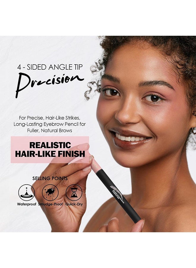Anglicolor Square Microblading Eyebrow Pencil, Liquid Eyebrow Pen, Square Angled Eyebrow Brush Natural Hair-Like Brow, Long-Lasting, Waterproof Eye brow Pencil for Women and Girls Makeup 03# SLATE BROWN blonde - Image 3