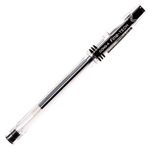 Dong-A Fine-Tech Excellent Writing, 0.3 mm, Gel Ink Roller Ball Pens, Black (Pack of 12) - Image 2
