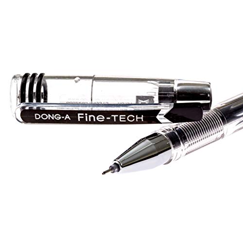 Dong-A Fine-Tech Excellent Writing, 0.3 mm, Gel Ink Roller Ball Pens, Black (Pack of 12) - Image 4