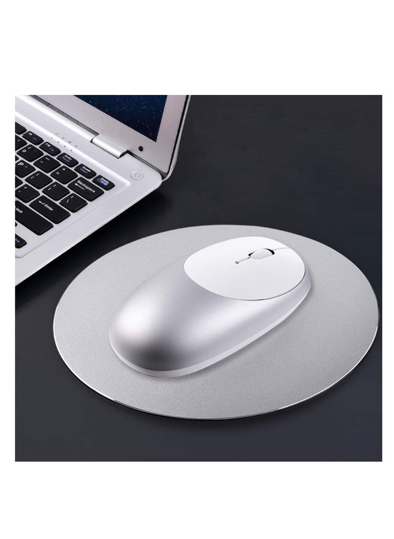 SYOSI - 2 Pack Aluminum Mouse Pad, 7.8Inch Smooth Magic Ultra Thin Round Double Side Mouse Mat for Fast and Accurate Control(Silver, Black) - Image 1