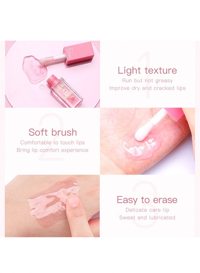 pudaier Hydrating Lip Oil, Fruit Extract Lip Oil Tinted for Dry Lip and Lip Care, Shiny and Moisturizing Transparent Lip Oil Gloss (Peach) - Image 5