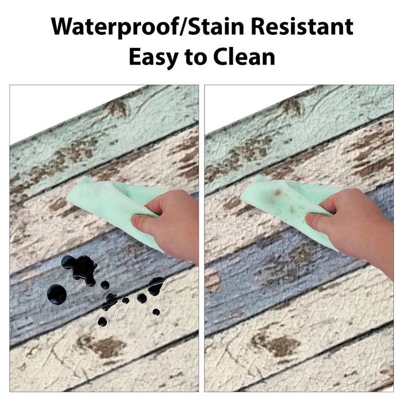 SPEPLA 2 PCE Kitchen Mats 47x17.3 inch and 29x17.3 inch, Rustic Woodgrain Design Non-Slip Cushioned Waterproof Anti-Fatigue Rugs for Kitchen Sink Laundry Room - Image 3