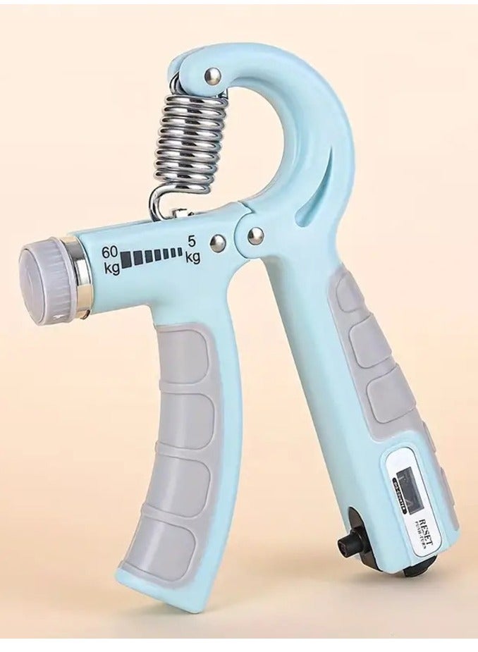 مقوي قبضة اليد مع عداد مقاومة قابل للتعديل، مقوي للساعد من 5 إلى 60 كجم لأصابع المعصم القوية - Image 1
