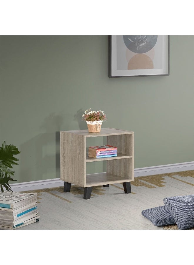 DANUBE HOME Supreme End Table Modern And Elegant Side Table For Living Room Stylish Accent Table Compact Storage Solution Durable And Sleek Home DÃ©cor For Any Space -French Sonoma Oak - Image 1