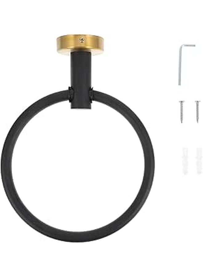 Black Gold 304 Stainless Steel Wall Mounted Towel Ring Holder Bathroom Hardware - Image 1
