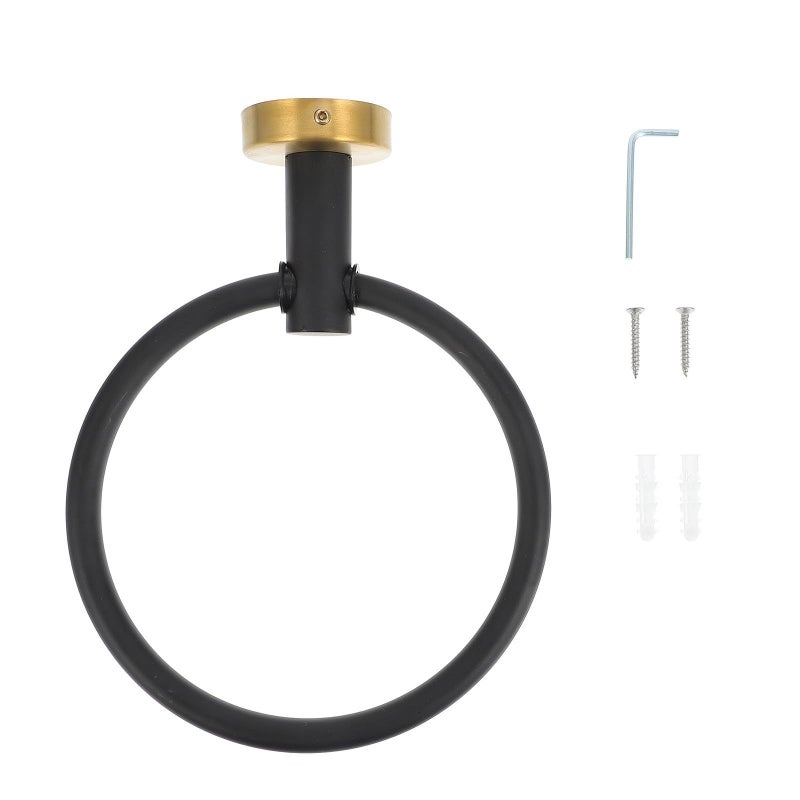 Black Gold 304 Stainless Steel Wall Mounted Towel Ring Holder Bathroom Hardware - Image 2