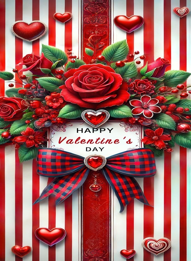 BlissYard Valentine’s Day Door Cover Decoration for Valentine’s Day Banner Cute Bow and Garland Hanging Indoors Outdoors Banner Supplies for Girls Family Tuba 35.5 * 71inch(90 * 180cm) - Image 2