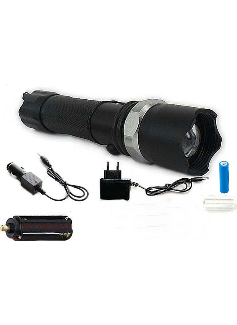 Kama - KM-110 600LUMEN 3 Mode Rechargeable Flashlight / Searchlight - Image 1
