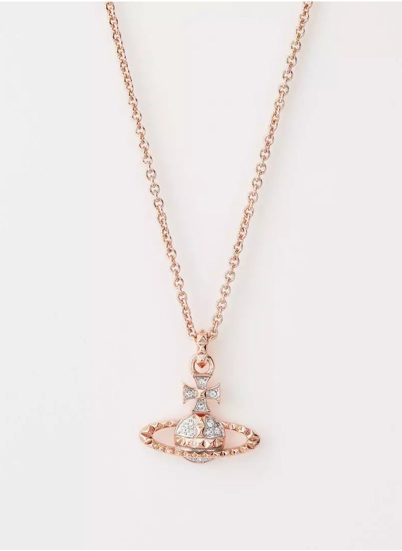 Vivienne Westwood Bas Relief Pendant Necklace-Pink Gold  - Image 3
