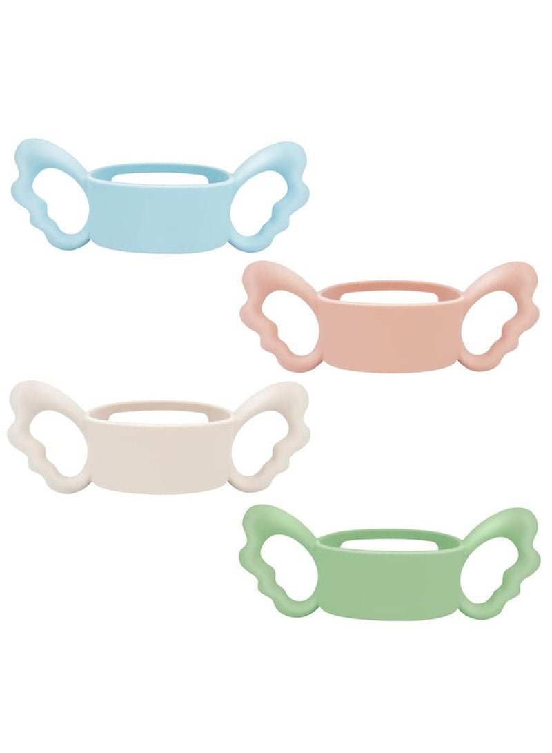 Captaintech Baby Bottle Handles, Silicone Wide-Neck Handle for NUK/ Avent/ Dr Browns/ Hegen Bottle and Other Dia 6-7cm Wide-Neck Baby Bottle, for Baby Gripping (4 Pack) - Image 1