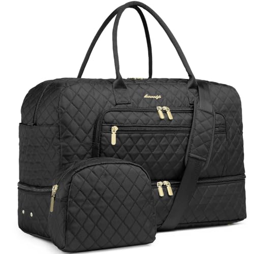 LUOCIP Travel Duffle Bag Weekender for Women - 38L Carry-On Overnight Personal Item Bag with Shoe Compartment & Wet Pocket Weekend Tote Bags with Toiletry Hospital Bags for Labor and Delivery - Image 1