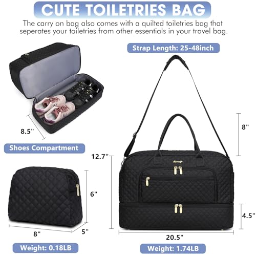 LUOCIP Travel Duffle Bag Weekender for Women - 38L Carry-On Overnight Personal Item Bag with Shoe Compartment & Wet Pocket Weekend Tote Bags with Toiletry Hospital Bags for Labor and Delivery - Image 2