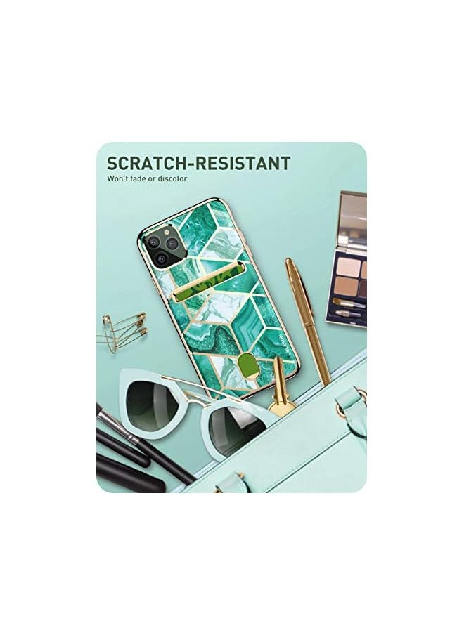 I-blason Cosmo Wallet Slim Designer Wallet Case for Apple iPhone 11 Pro Max (2019), 6.5", (Green)  - Image 3