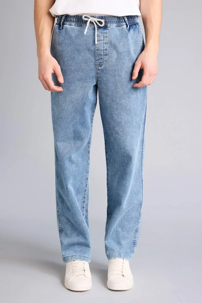 Defacto  Soft Textured Wide Leg Jeans for Men | Best Price UAE