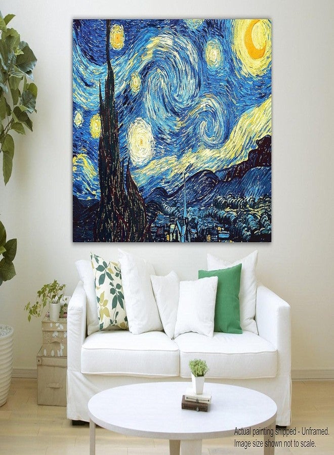 PIXELARTZ Vincent Van Gogh Canvas Painting - The Starry Night for Home And Office Décor (12x8 Inches, Small) (Unframed) - Image 4