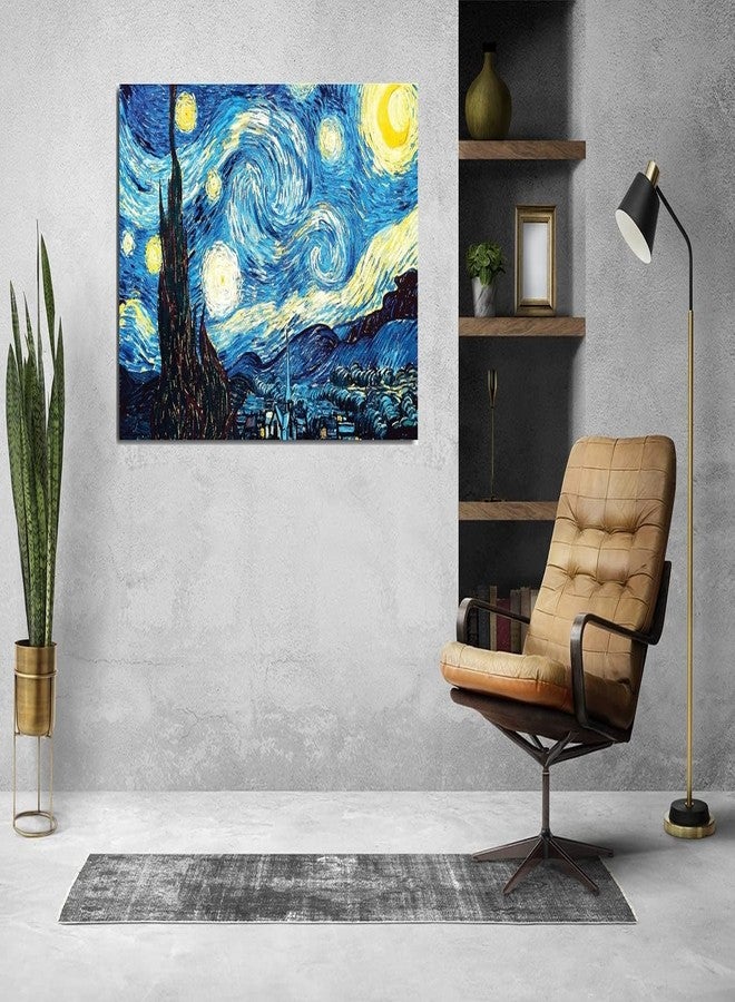 PIXELARTZ Vincent Van Gogh Canvas Painting - The Starry Night for Home And Office Décor (12x8 Inches, Small) (Unframed) - Image 3