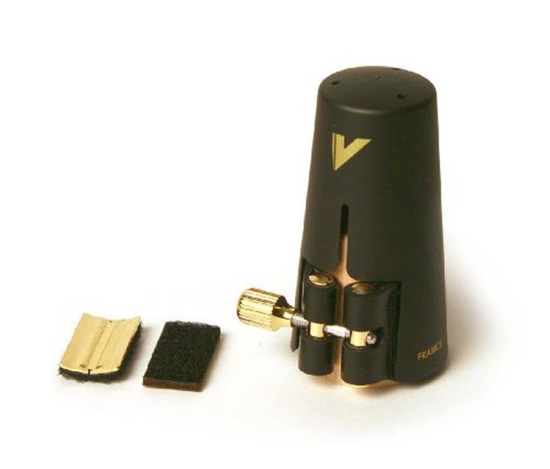 Vandoren LC27P Leather Ligature and Plastic Cap for Alto Sax with 3 Interchangeable Pressure Plates , black - Image 2