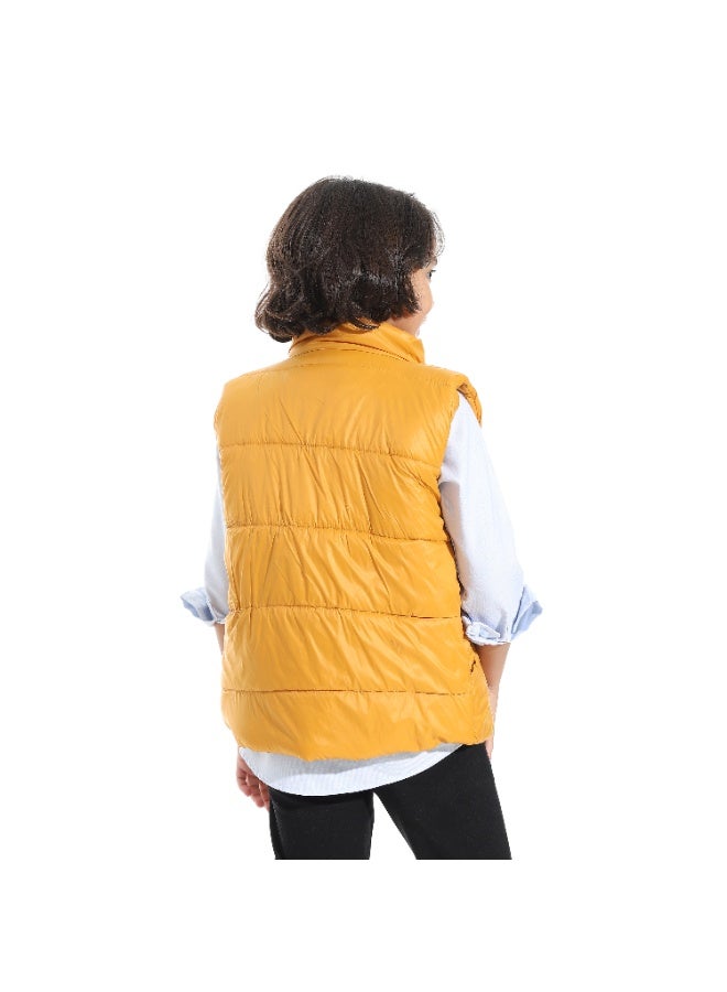 Andora Zipper Closure Pump Vest _ Orange - Image 2