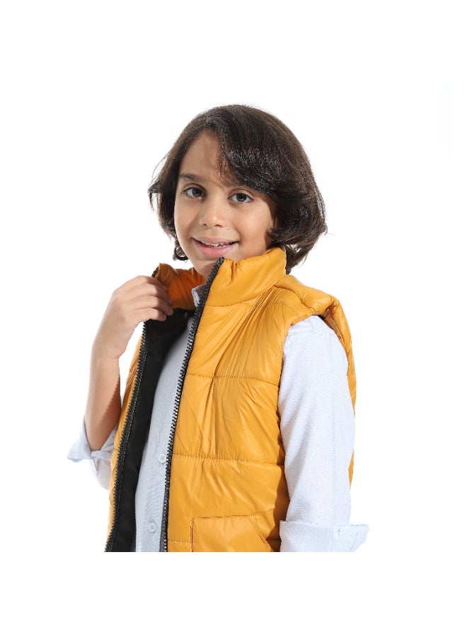 Andora Zipper Closure Pump Vest _ Orange - Image 3