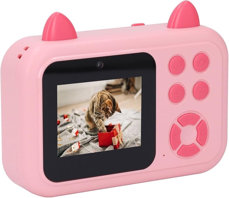 Kids Thermal Print Camera Pink 2 4 Inch Display USB Charging Easy Carry Photo Video - Image 1