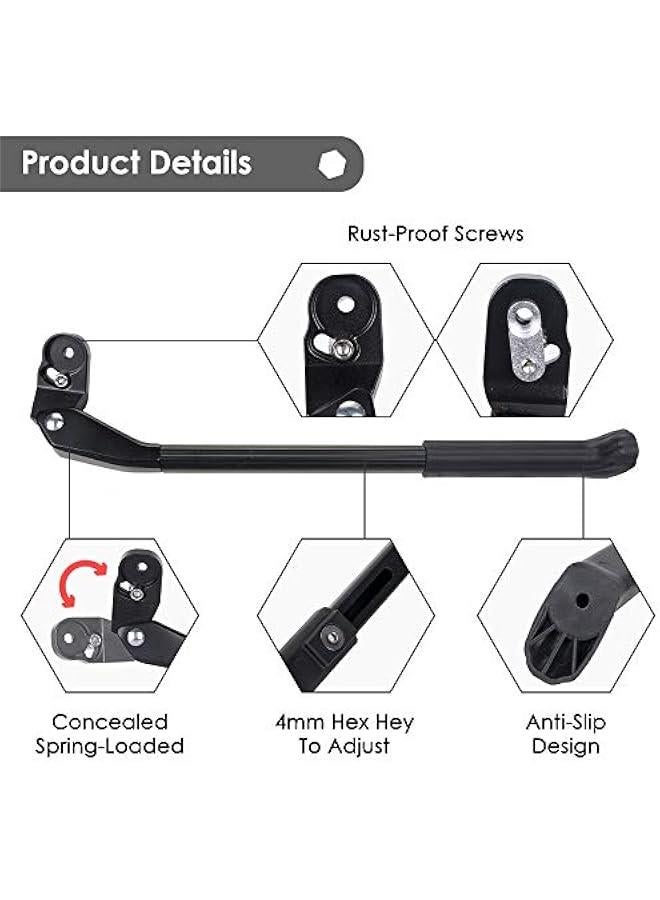 Generic Adjustable Bike Kickstand, Aluminum Alloy Bicycle Side Kickstand Quick Release Bike Side Stand Concealed Spring-Loaded Latch Non-Slip Rear Side for 24-27.5 Inch Mountain Bike and 700C 650C Road  - Image 4