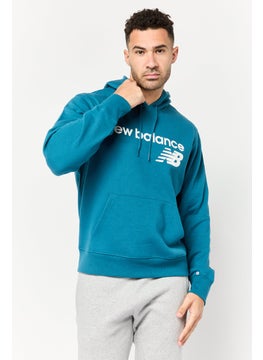New Balance Men Relaxed Fit Long Sleeves Outdoor Hoodie, Teal  - Image 1