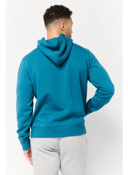 New Balance Men Relaxed Fit Long Sleeves Outdoor Hoodie, Teal  - Image 4