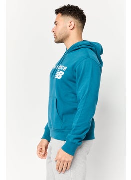 New Balance Men Relaxed Fit Long Sleeves Outdoor Hoodie, Teal  - Image 2