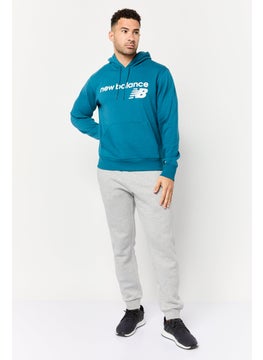 New Balance Men Relaxed Fit Long Sleeves Outdoor Hoodie, Teal  - Image 3